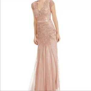 Adrianna Papell blush beaded gown